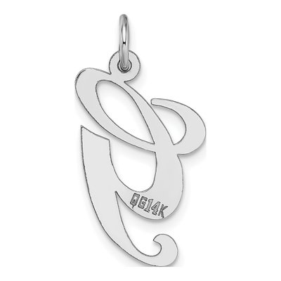 14K White Gold Letter G Charm – view 5