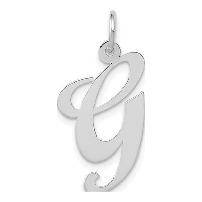 14K White Gold Letter G Charm