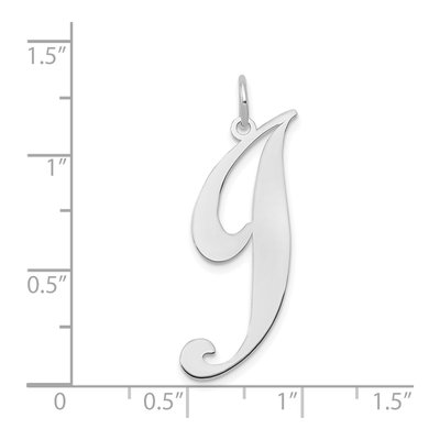 14K White Gold Script Letter J Charm – view 4
