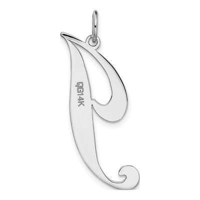 14K White Gold Script Letter J Charm – view 5