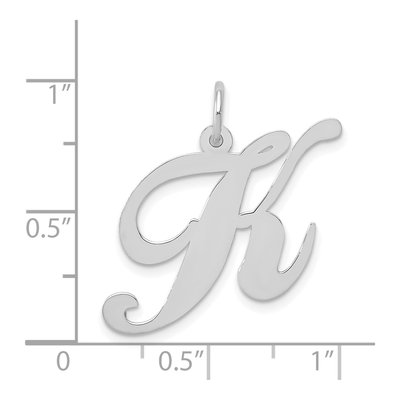 14K White Gold Script Letter K Charm – view 4