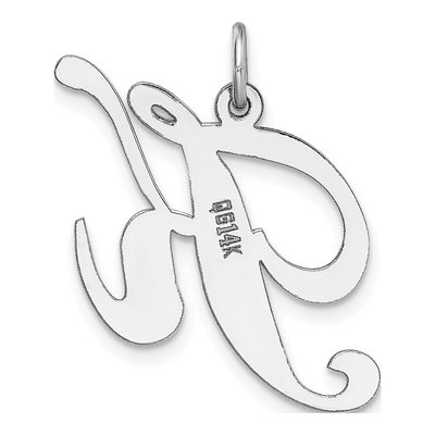 14K White Gold Script Letter K Charm – view 5