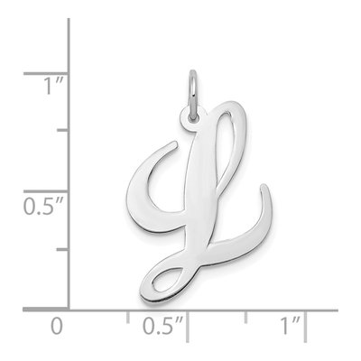 14K White Gold Letter L Pendant – view 4