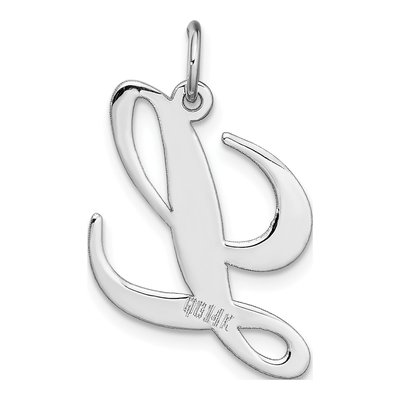 14K White Gold Letter L Pendant – view 5