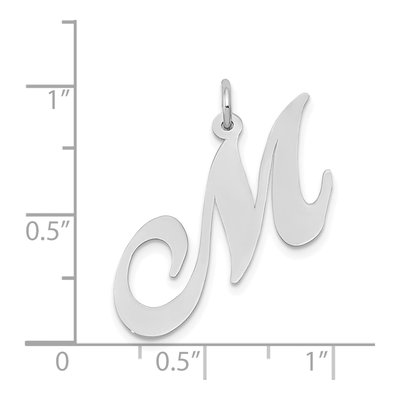 14K White Gold Letter M Charm – view 4