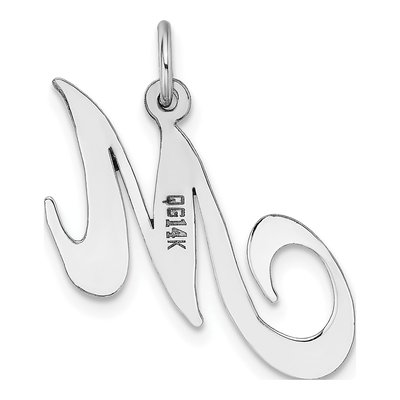 14K White Gold Letter M Charm – view 5