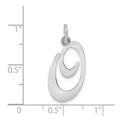 14K White Gold Script Letter O Pendant – view 4