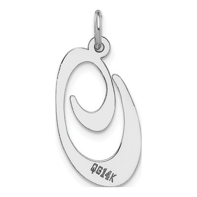 14K White Gold Script Letter O Pendant – view 5