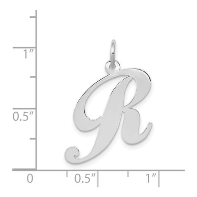 14K White Gold Letter R Charm – view 4