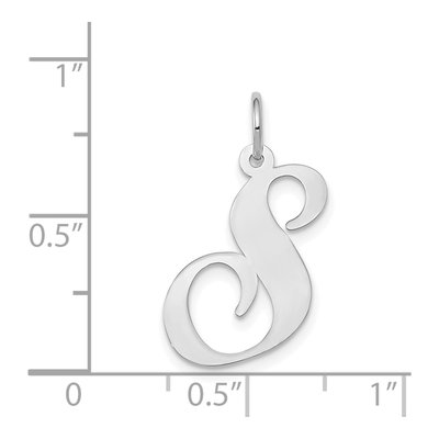 14K White Gold Script Letter S Charm – view 4