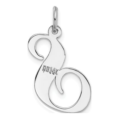 14K White Gold Script Letter S Charm – view 5