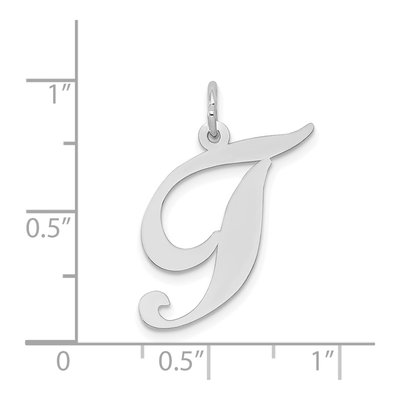 14K White Gold Letter T Charm – view 4