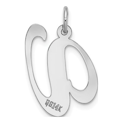 14K White Gold Letter V Charm – view 5