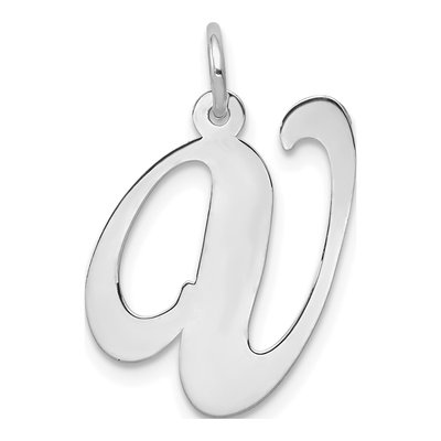 14K White Gold Letter V Charm