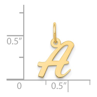 14K Yellow Gold Small Script Letter A Charm – view 5