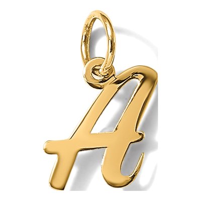 14K Yellow Gold Small Script Letter A Charm – view 6