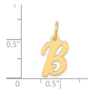 14K Yellow Gold Small Script Letter B Charm – view 5