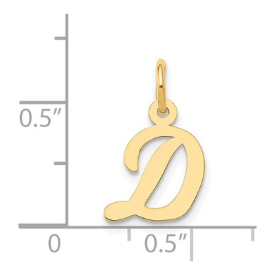 14K Yellow Gold Small Letter D Charm – view 5
