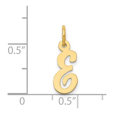 14K Yellow Gold Small Script Letter E Charm – view 5