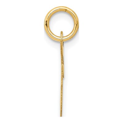 14K Yellow Gold Small Script Letter F Charm – view 3