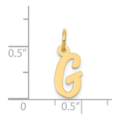 14K Yellow Gold Small Script Letter G Charm – view 5