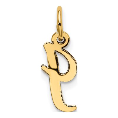14K Yellow Gold Small Script Letter I Charm – view 4