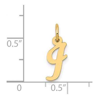 14K Yellow Gold Small Script Letter I Charm – view 5