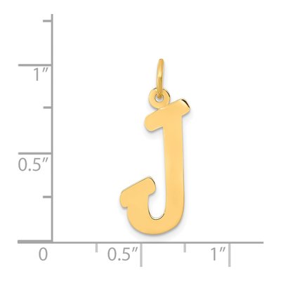 14K Yellow Gold Script Letter J Charm – view 5