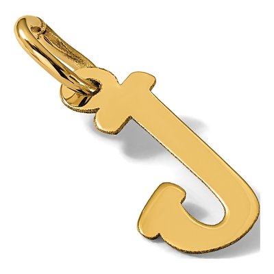 14K Yellow Gold Script Letter J Charm – view 6