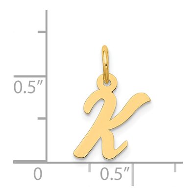 14K Yellow Gold Small Script Letter K Charm – view 5
