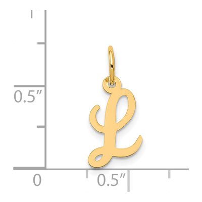 14K Yellow Gold Small Script Letter L Charm – view 5