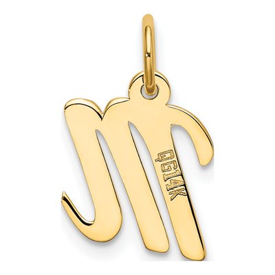 14K Yellow Gold Small Letter M Charm – view 4
