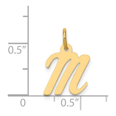 14K Yellow Gold Small Letter M Charm – view 5