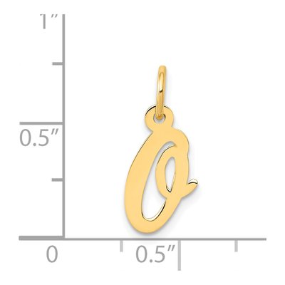 14K Yellow Gold Small Script Letter O Charm – view 5