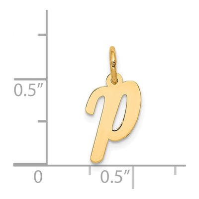14K Yellow Gold Letter P Charm – view 5