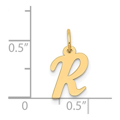 14K Yellow Gold Script Letter R Charm – view 5