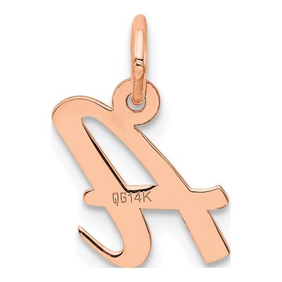 14K Rose Gold Letter A Charm – view 3