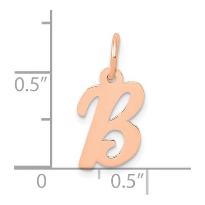 14K Rose Gold Letter B Charm – view 5