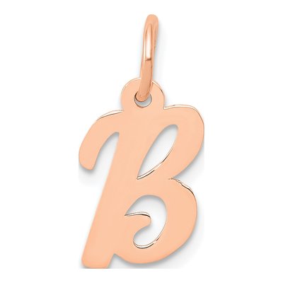 14K Rose Gold Letter B Charm