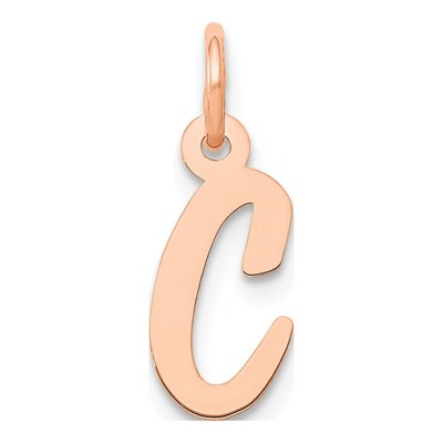 14K Rose Gold Letter C Charm