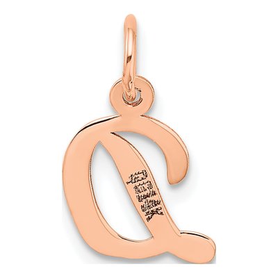 14K Rose Gold Script Letter D Charm – view 4