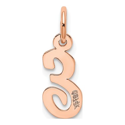 14K Rose Gold Letter E Charm – view 3