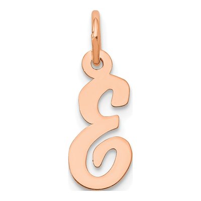 14K Rose Gold Letter E Charm