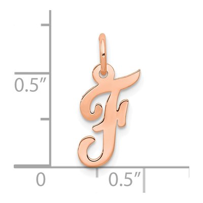 14K Rose Gold Letter F Charm – view 5