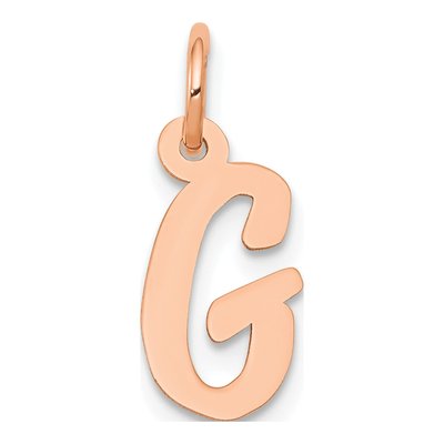 14K Rose Gold Letter G Charm