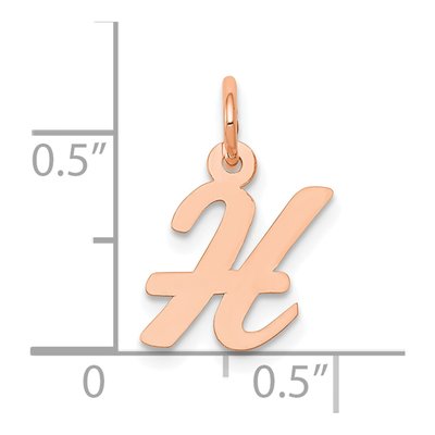 14K Rose Gold Letter H Charm – view 5