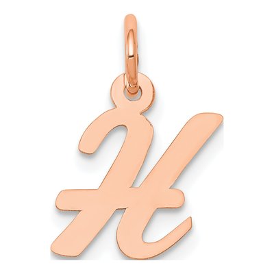 14K Rose Gold Letter H Charm