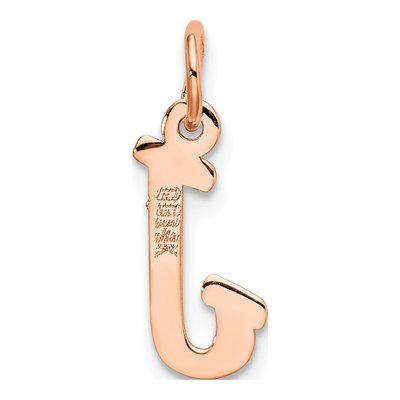 14K Rose Gold Small Letter J Pendant – view 4