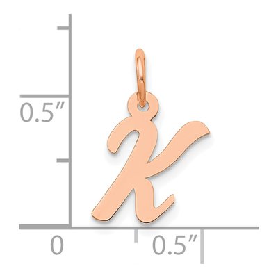 14K Rose Gold Small Letter K Charm – view 5