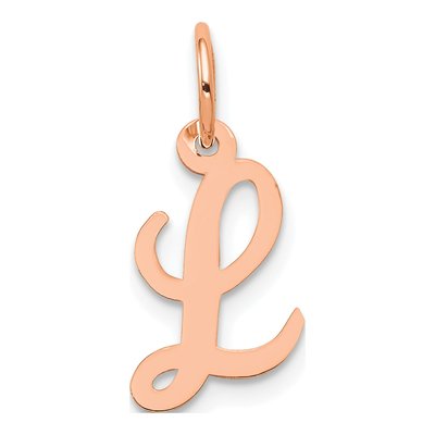 14K Rose Gold Letter L Charm